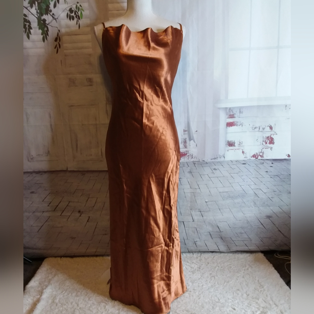 Birdy Grey rust spaghetti strap bridal dress size S